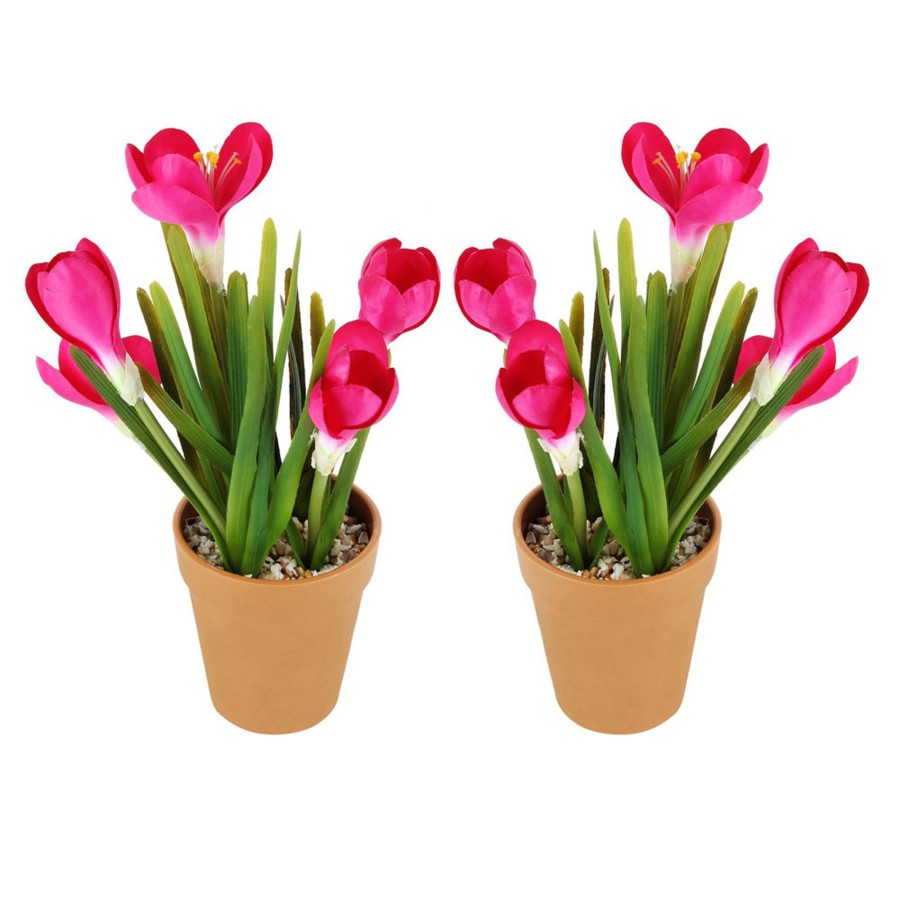 Artificial Turf Plants Wonderland | Saffron With Plastic Pot (Set Of 2)