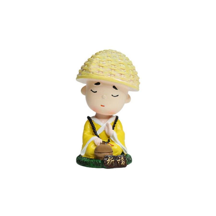 Home Decor Wonderland Table Top Decor | Wonderland Single Piece Meditating Monk With Tabla Shaking Head| Monk Statue| Home Decor| Gift Articles | Gift Item