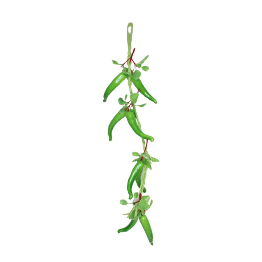 Artificial Turf Plants Wonderland | Wonderland Artificial Real Looking Green Chillies String (Set Of 2) | Natural Real-Looking Artificial Fruits And Vegetables