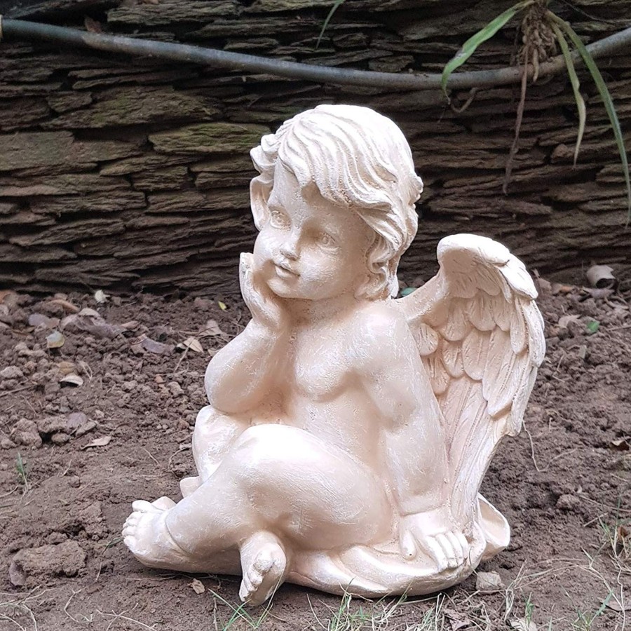 Garden Decor Wonderland Garden Statues | Angel/Cherub Statue For Home Decoration (9 Inch)