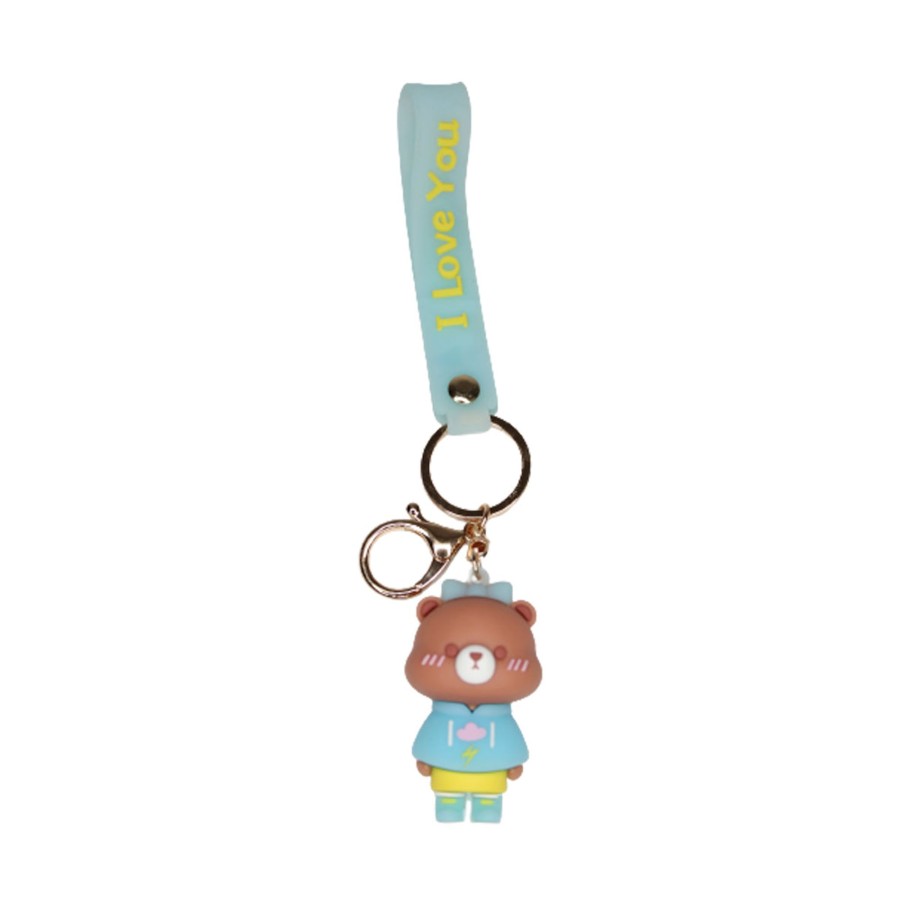 Gifts Wonderland Garden Arts and Craft | Teddy Cartoon Style Keychain With Band ( Blue)