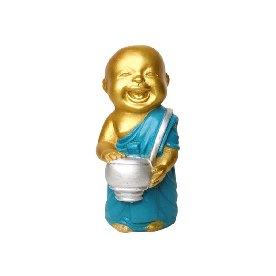 Garden Decor Wonderland Buddha And Monk Statue | Wonderland Coloured Laughing Buddha Statue ( Style 1) | Home Decor And Gift Items| Monk Statue