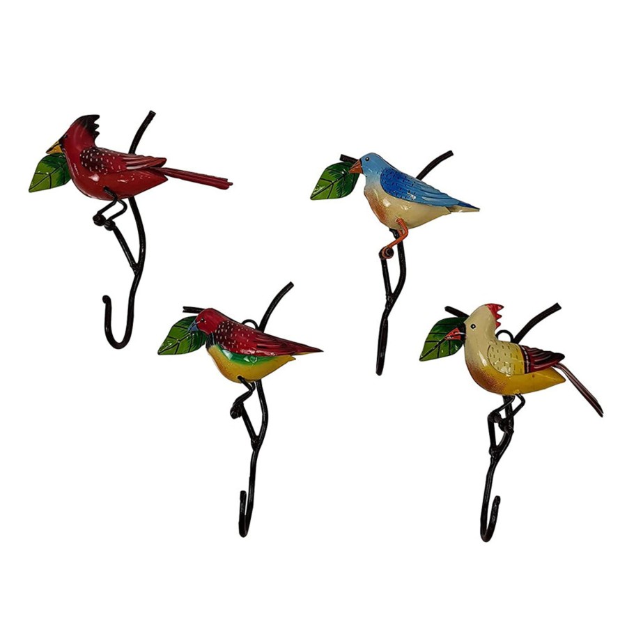 Garden Decor Wonderland Plant Hooks | (Set Of 4) Single Bird Wall Hooks For Home Decoration