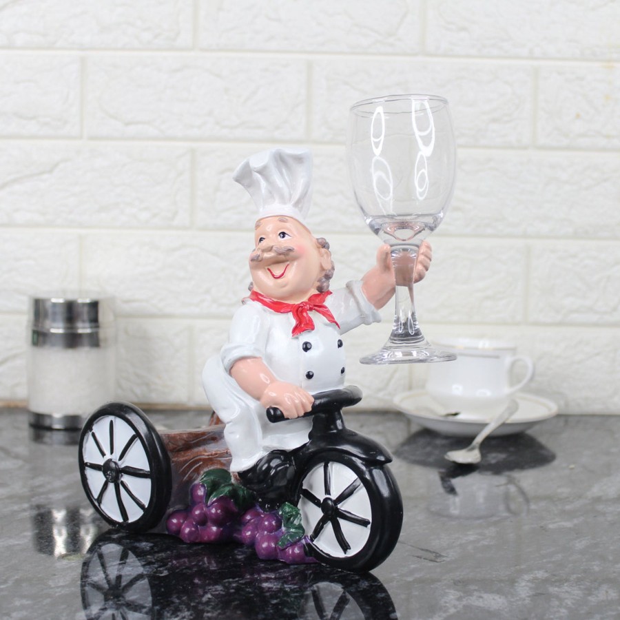 Home Decor Wonderland Chef Decor | Chef With Holding Glass With Cart