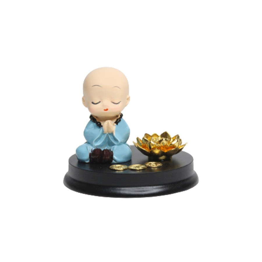 Miniature Fairy Garden Wonderland | Wonderland Monks With Namaste With Incense Stick Stand