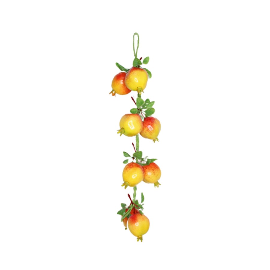 Artificial Turf Plants Wonderland | Wonderland Artificial Real Looking Pomegranate String (Set Of 2) | Natural Real-Looking Artificial Fruits And Vegetables