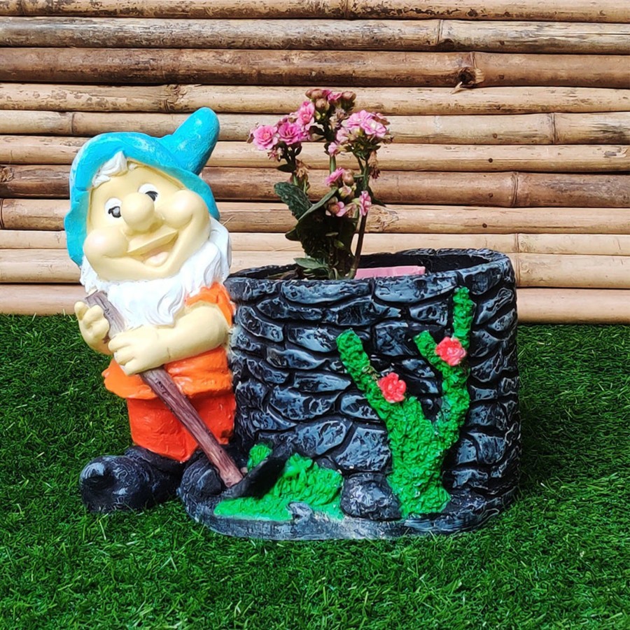 Garden Planters Wonderland | Gnome With Pot Planter For Balcony And Garden Decoration