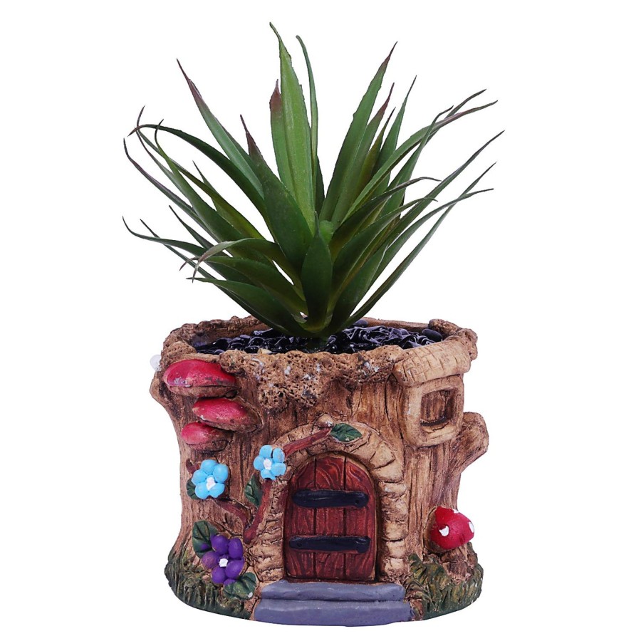 Artificial Turf Plants Wonderland Garden Arts and Craft | House Planter With Succulent For Home Decoration (House-B)