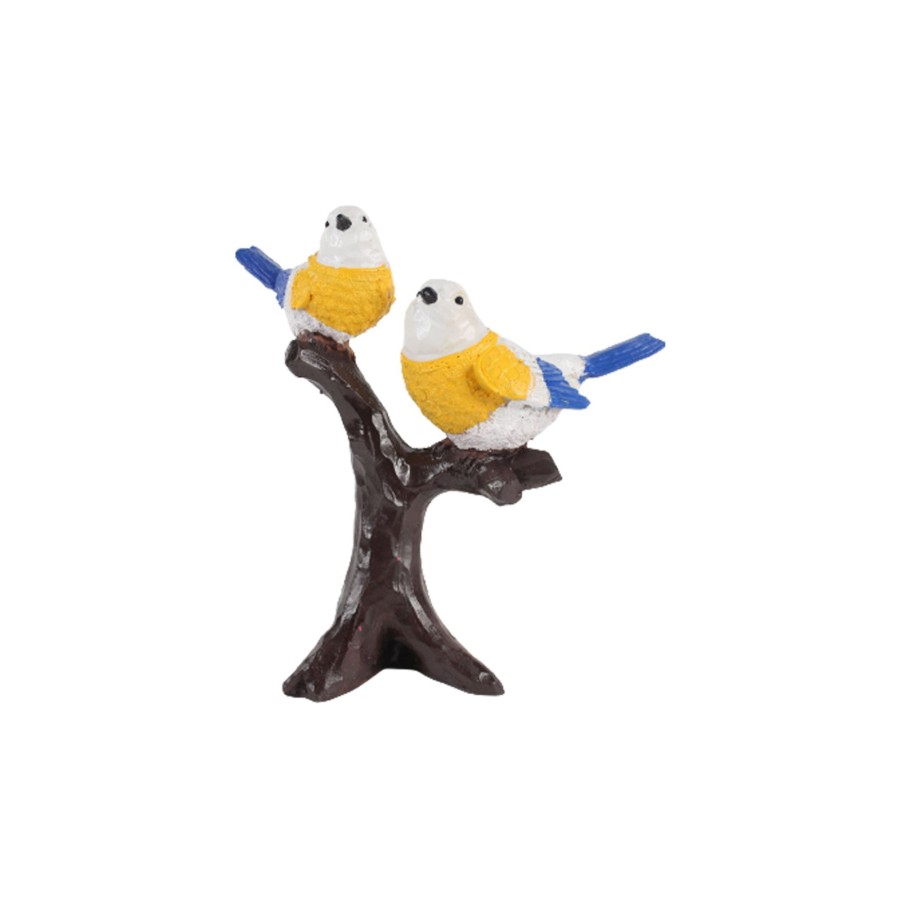 Home Decor Wonderland Table Top Decor | Two Bird Statue For Home And Garden Decoration (Yellow)