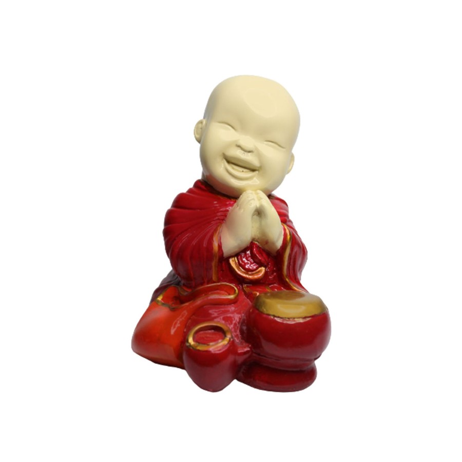 Garden Decor Wonderland Buddha And Monk Statue | Big Monk Statue For Home And Garden Decoration (Red)