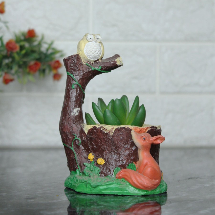 Garden Planters Wonderland | Fox And Owl Succulent Pot For Home And Balcony Decoration