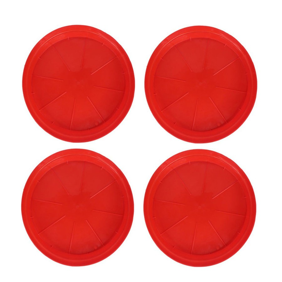 Garden Planters Wonderland | (Set Of 4) 11 Inch Plastic Plate For Pots (Red)