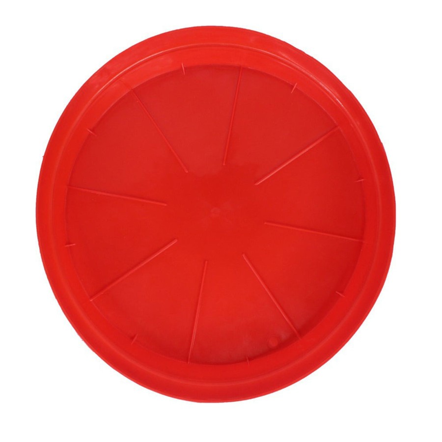 Garden Planters Wonderland | (Set Of 4) 11 Inch Plastic Plate For Pots (Red)