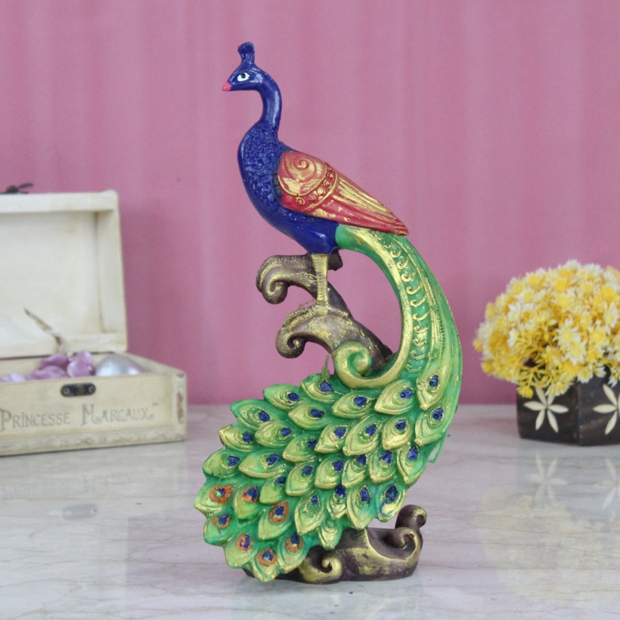 Home Decor Wonderland Animal And Bird Figurine | Wonderland Resin Beautifull Peacock Garden Decor