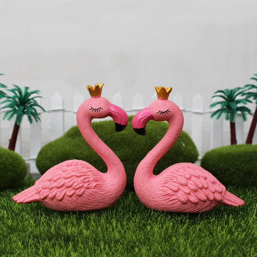 Miniature Fairy Garden Wonderland | Miniature Toys : (Set Of 2) Flamingo For Fairy Garden Accessories