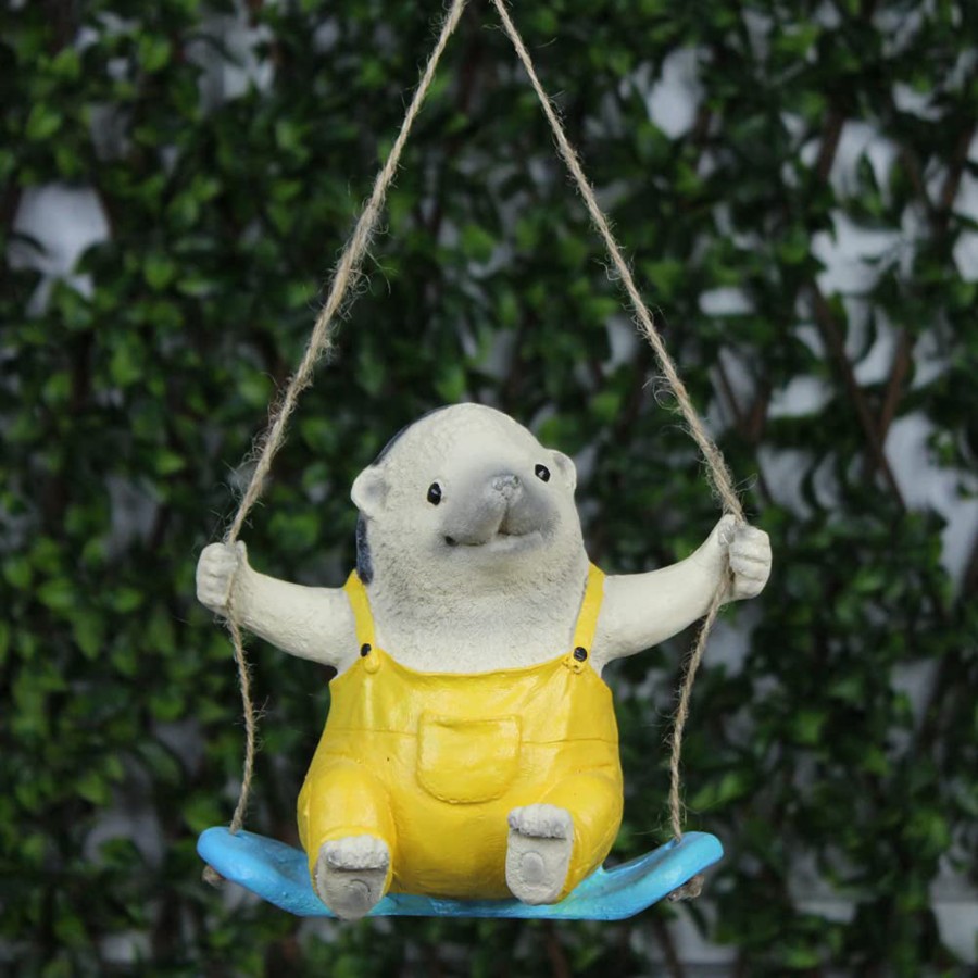 Garden Decor Wonderland Garden Statues | Hedgehog On Swing For Balcony And Garden Decoration