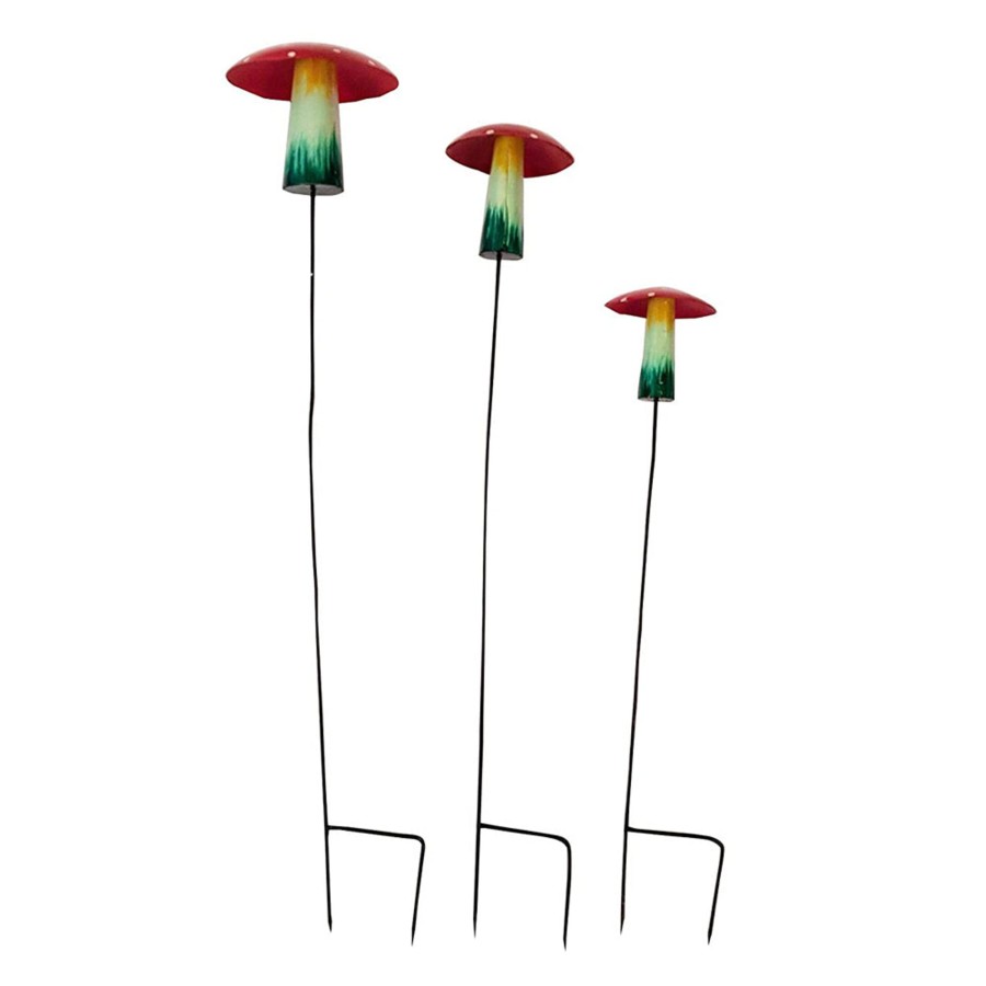 Garden Decor Wonderland Garden Stickes | (Set Of 3) Full Mushroom Garden Stick/Stack For Garden Decoration