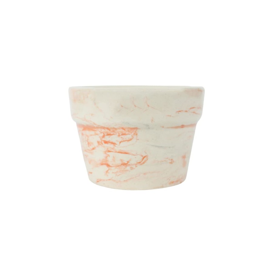 Garden Planters Wonderland Garden Arts and Craft | Ceramic Planters Marble Cone Pot (Orange)