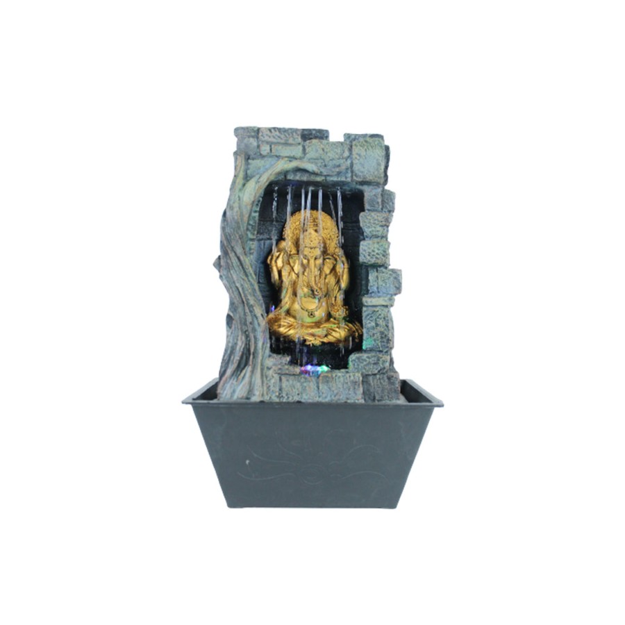 Home Decor Wonderland Fountains | Table Top Ganesh Fountain For Home Decoration (Grey)