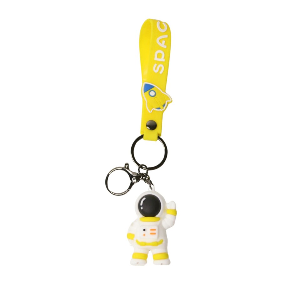 Gifts Wonderland | Wonderland Space Keychain In Yellow 2-In-1 Cartoon Style Keychain And Bag Charms Fun And Functional Accessories For Bags And Keys