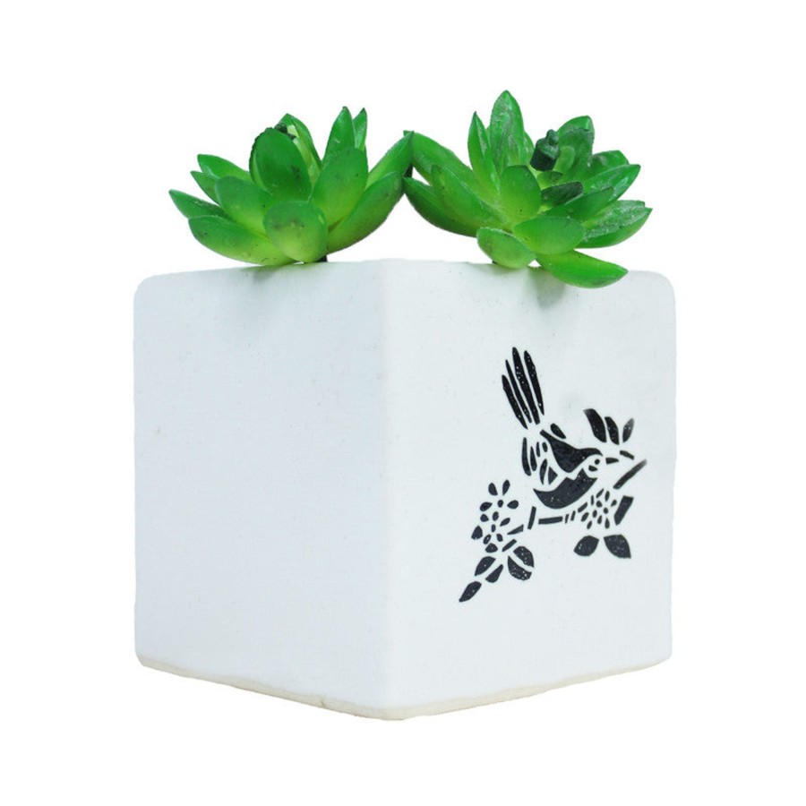 Garden Planters Wonderland | Ceramic Hand Painted Square Pot For Home Decoration