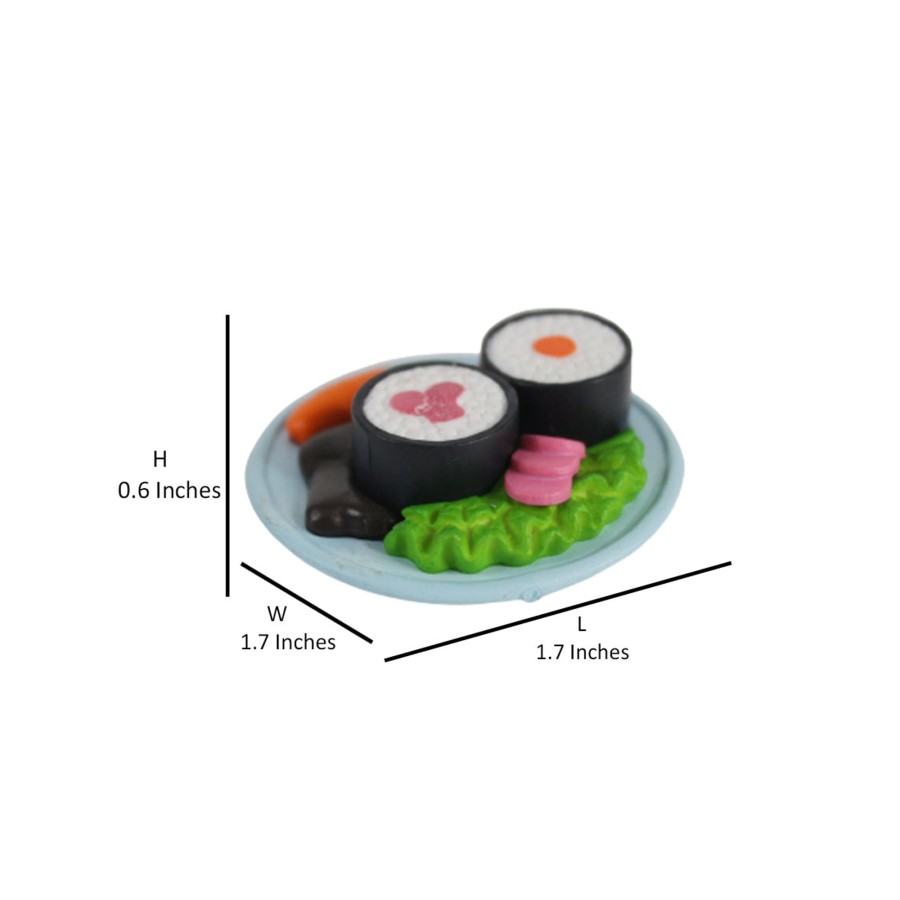 Miniature Fairy Garden Wonderland | (Pack Of 10) Sushi Miniature Figurines Resin Mini Food Props