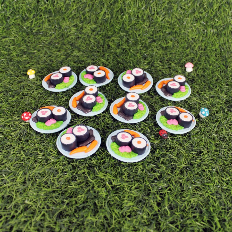 Miniature Fairy Garden Wonderland | (Pack Of 10) Sushi Miniature Figurines Resin Mini Food Props