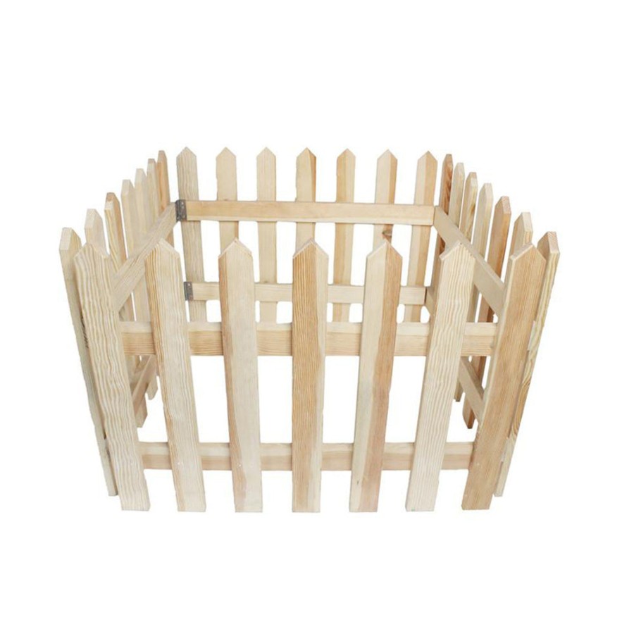 Garden Decor Wonderland Picket Fence | Pack Of 4 : Pine Wooden Fence For Indoor/Outdoor Garden