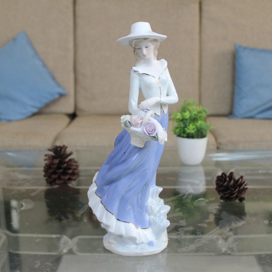 Home Decor Wonderland Human Figurine | Ceramic Girls Lady Figurines For Home Decor Statue, Showpiece