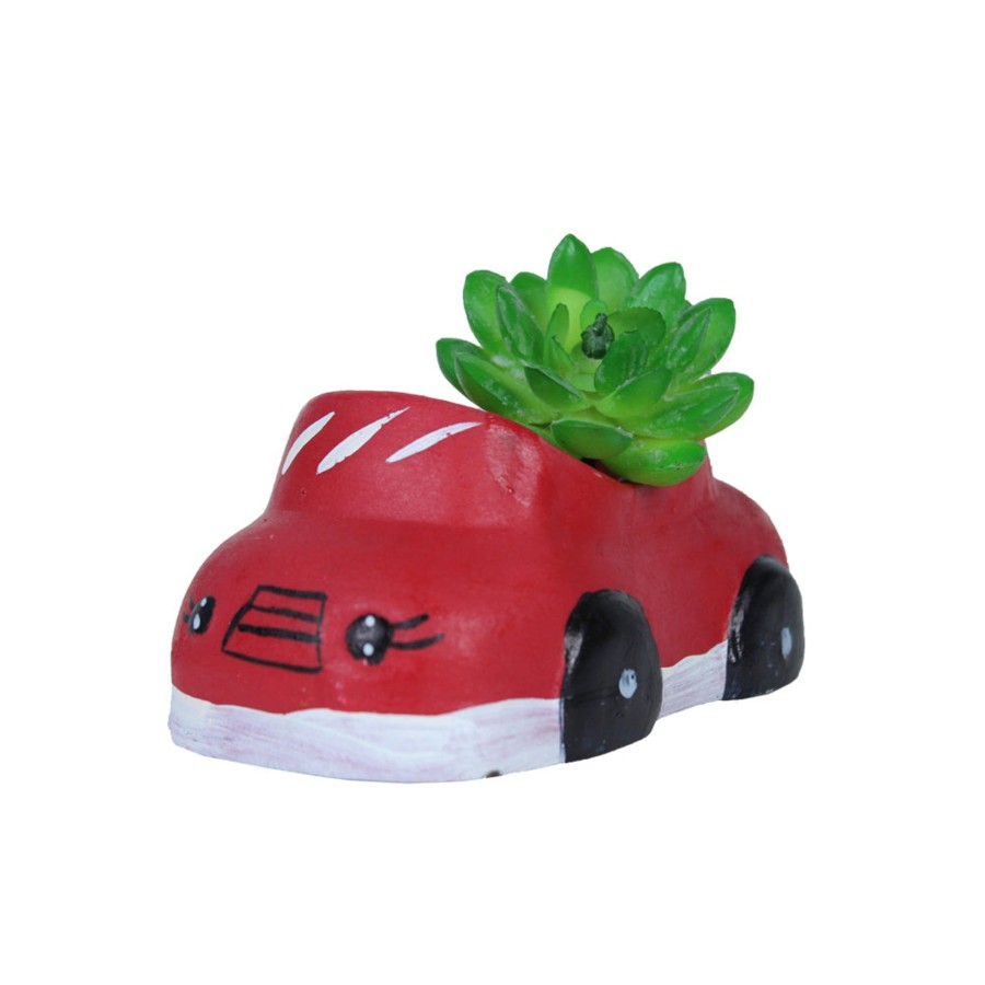 Garden Planters Wonderland | Small Car Succulent Pot For Home Decoration (Red)