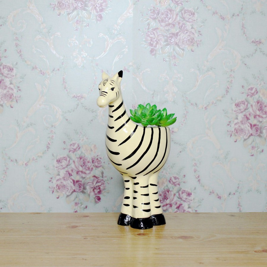 Garden Planters Wonderland | Big Zebra Pot Planter For Garden And Balcony Decoration