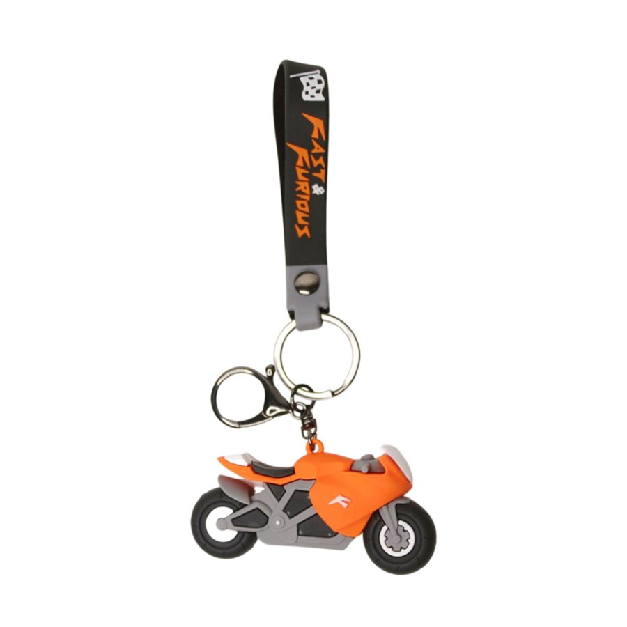 Gifts Wonderland | Wonderland Bike Keychain In Orange 2-In-1 Cartoon Style Keychain And Bag Charms Fun And Functional Accessories For Bags And Keys