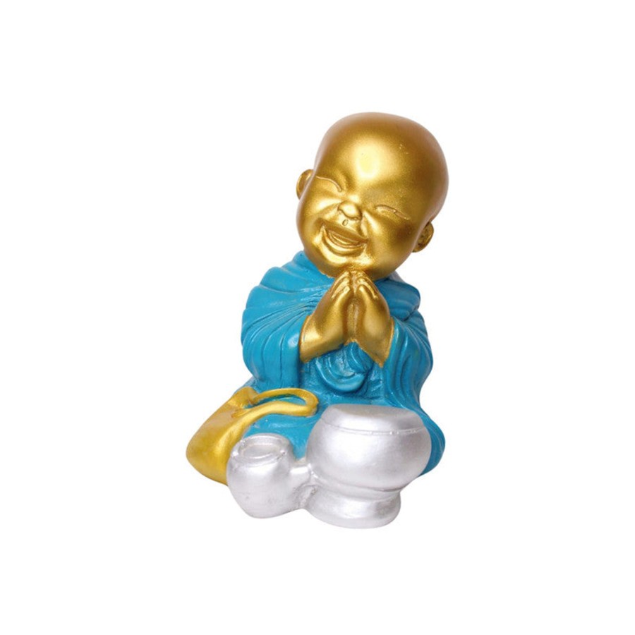 Garden Decor Wonderland Buddha And Monk Statue | Wonderland Coloured Laughing Buddha Statue ( Style 3) | Home Decor And Gift Items | Monk Statue