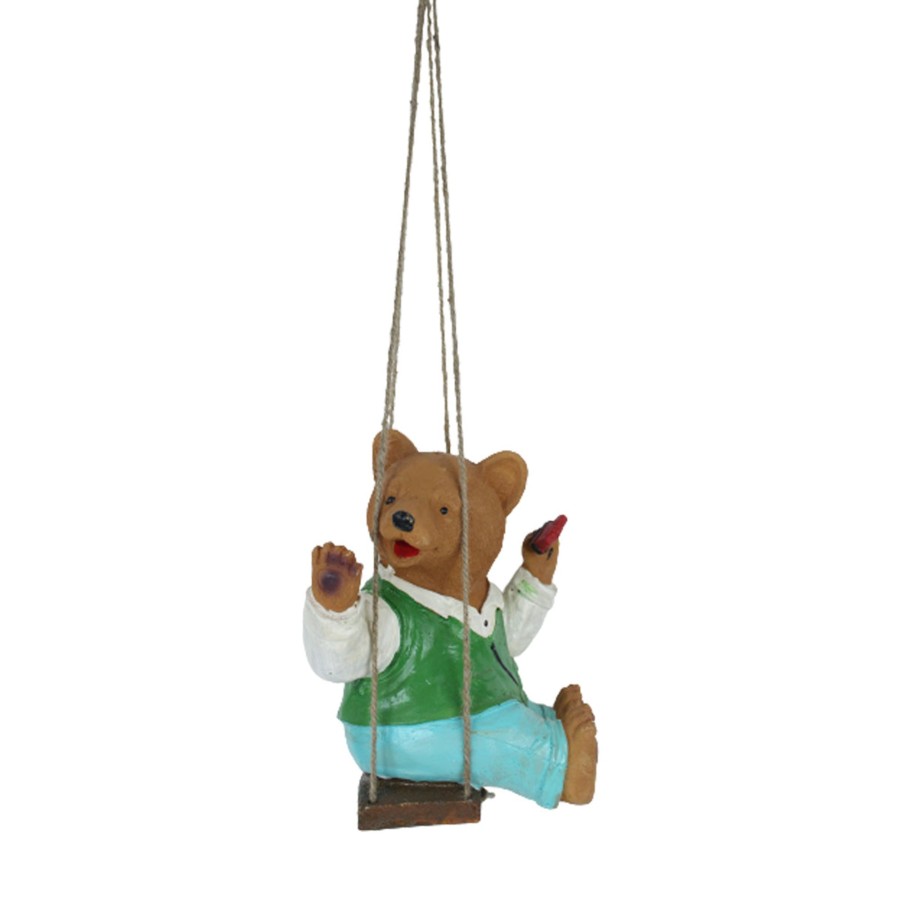 Garden Decor Wonderland Garden Statues | Wonderland Swing Bear-2 (Dark)