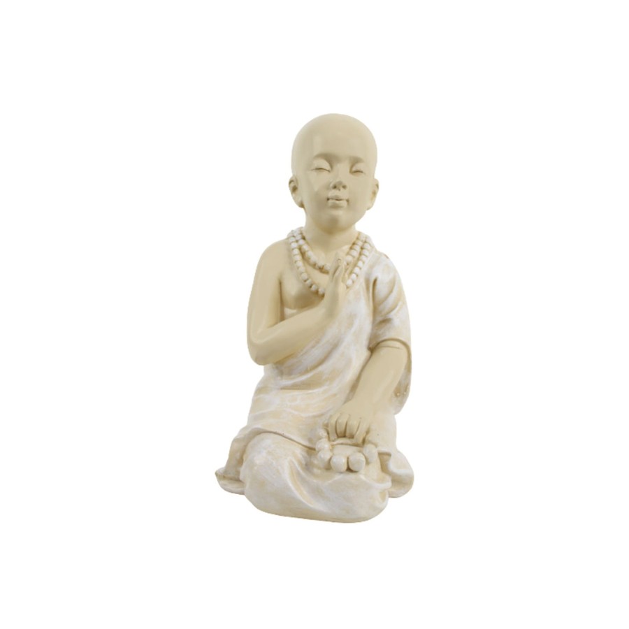 Garden Decor Wonderland Buddha And Monk Statue | Wonderland Resin Mala Monk Resin Garden And Home Statue