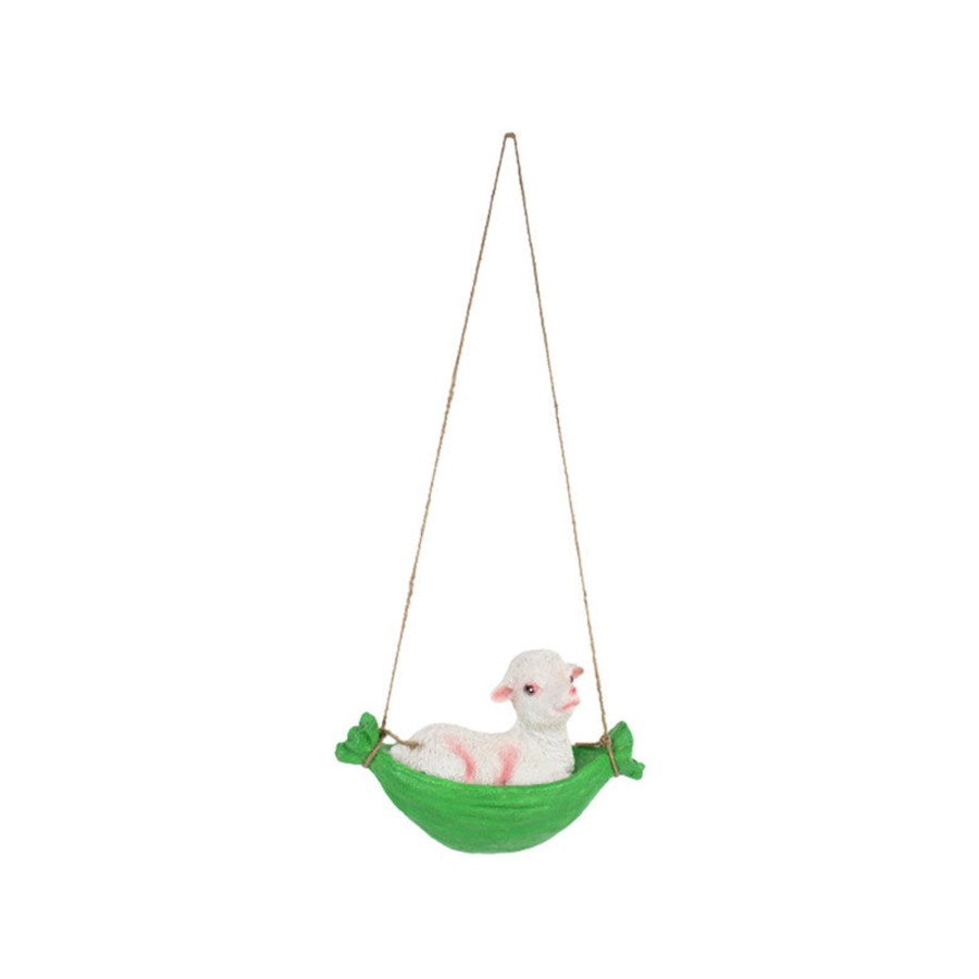 Garden Decor Wonderland Garden Statues | Hanging Lamb For Garden Decor-Green