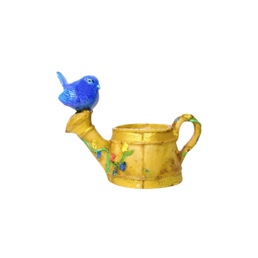 Gifts Wonderland | Wonderland Cheerful Poly Resin Cute Tabletop Bird With Watering Can Planter - Adorable Garden Decor For Succulents And Small Plants