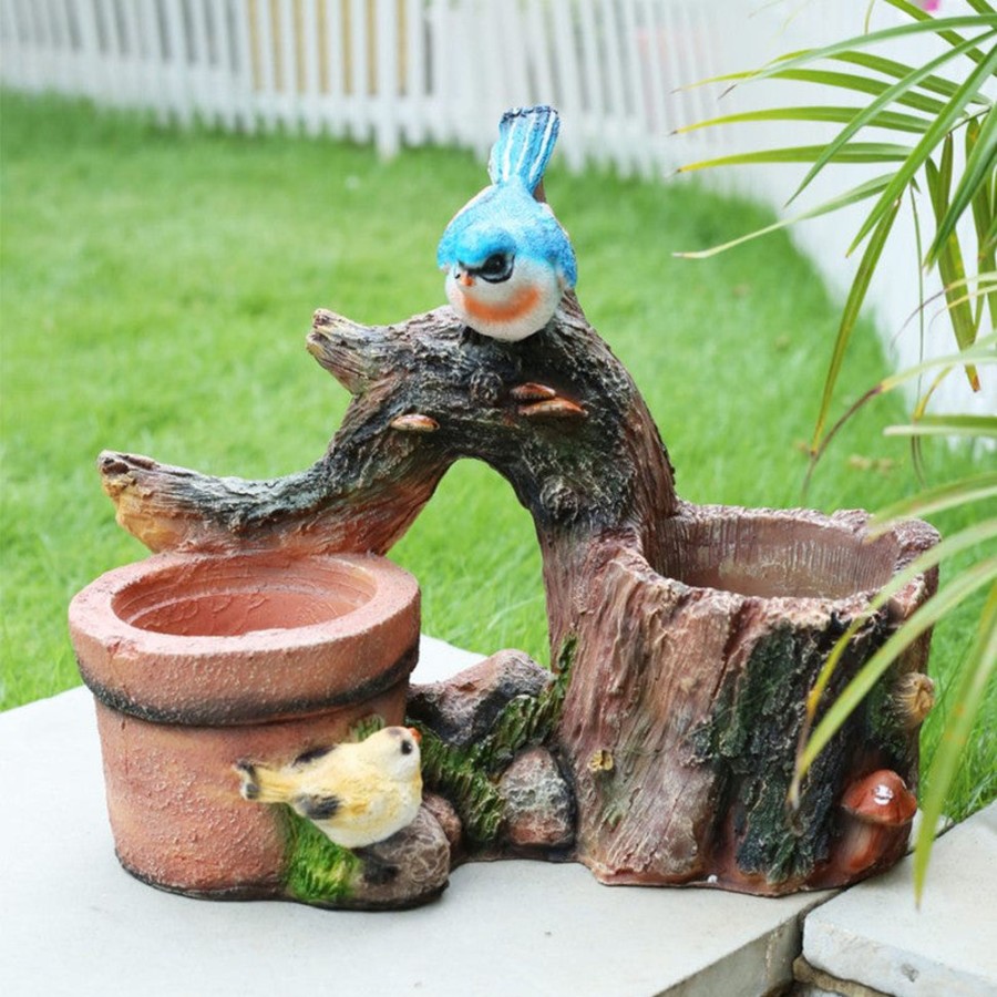 Garden Planters Wonderland | Wonderland Cute Bird On Tree Trunk With 2 Pot| Garden Pots And Planters| Balcony Pots