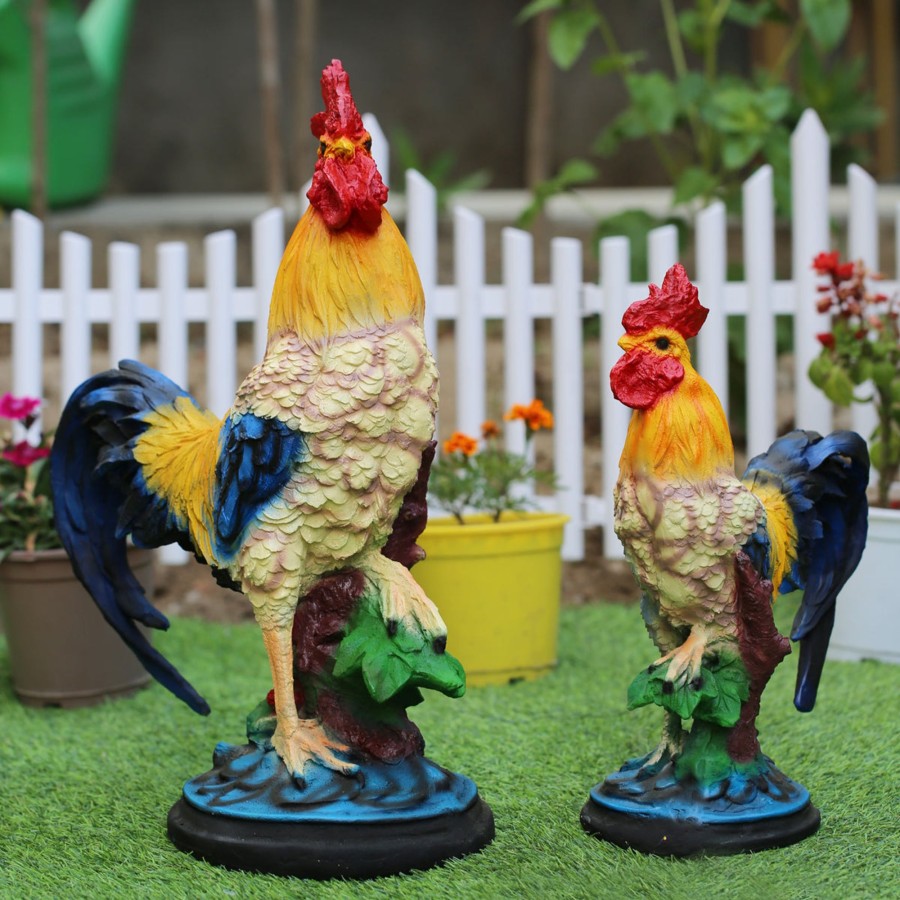 Garden Decor Wonderland Garden Statues | (Set Of 2) Hens Statue For Indoors And Outdoor Decoration