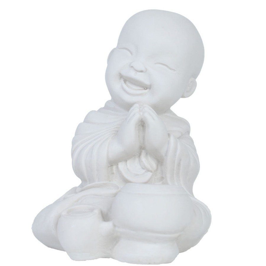 Garden Decor Wonderland Buddha And Monk Statue | Big Monks Statue For Home And Garden Decoration (White)