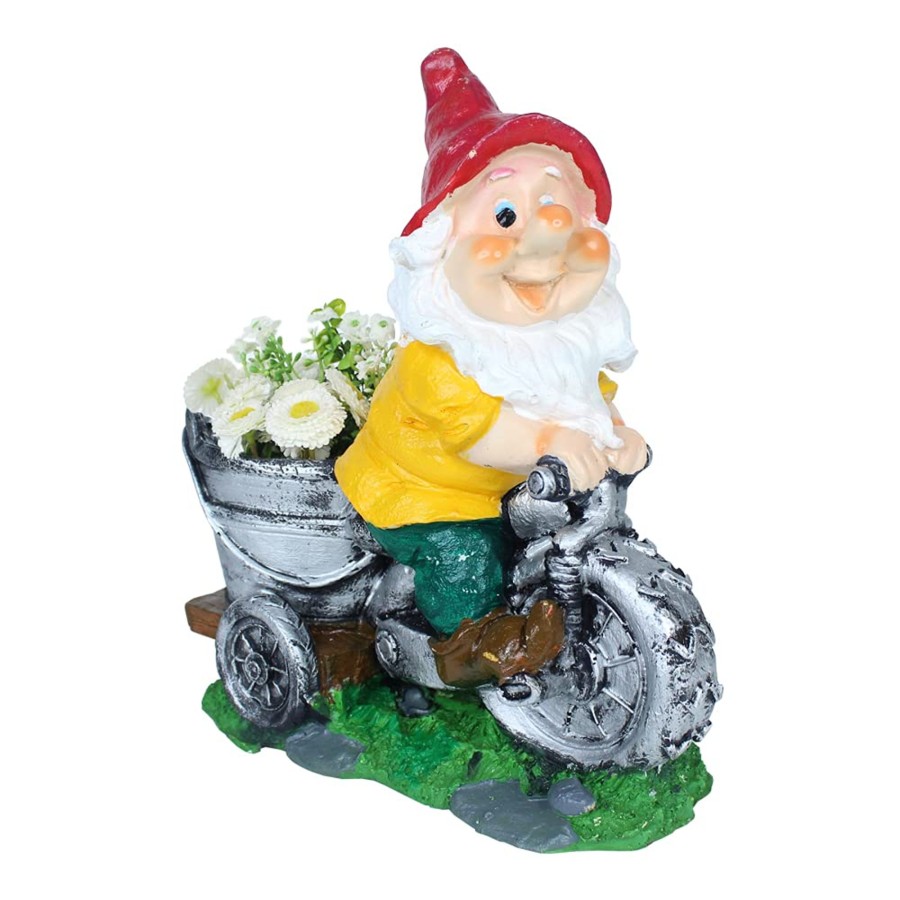 Garden Planters Wonderland | Dwarf/Gnome Riding Bike Planter For Garden Decoration