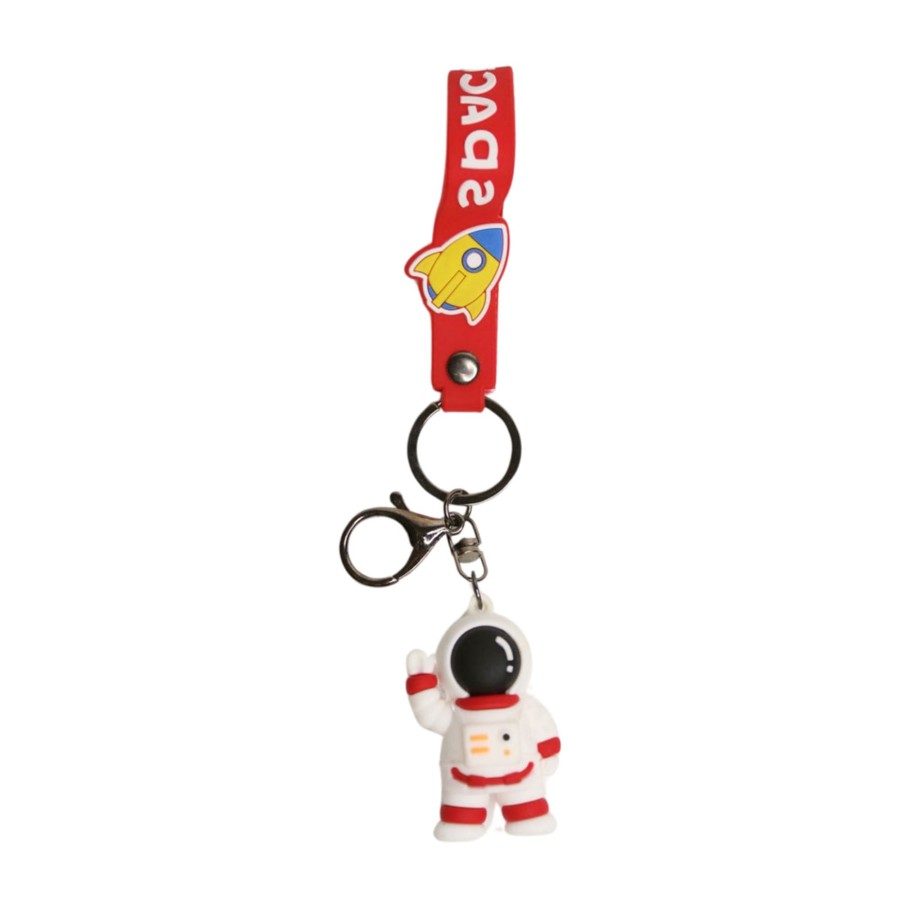 Gifts Wonderland | Wonderland Space Keychain In Red 2-In-1 Cartoon Style Keychain And Bag Charms Fun And Functional Accessories For Bags And Keys