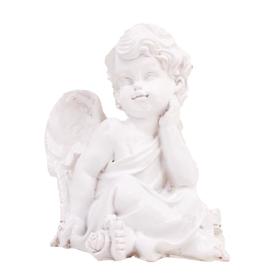 Home Decor Wonderland Table Top Decor | Pure White Angel Showpiece For Home And Garden Decor