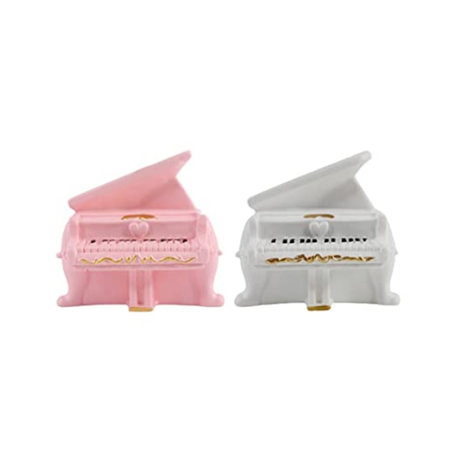 Miniature Fairy Garden Wonderland | Wonderland Miniature Pink & White Piano ( Set Of 6 )|Garden Miniatures| Garden Tray Garden Figurine