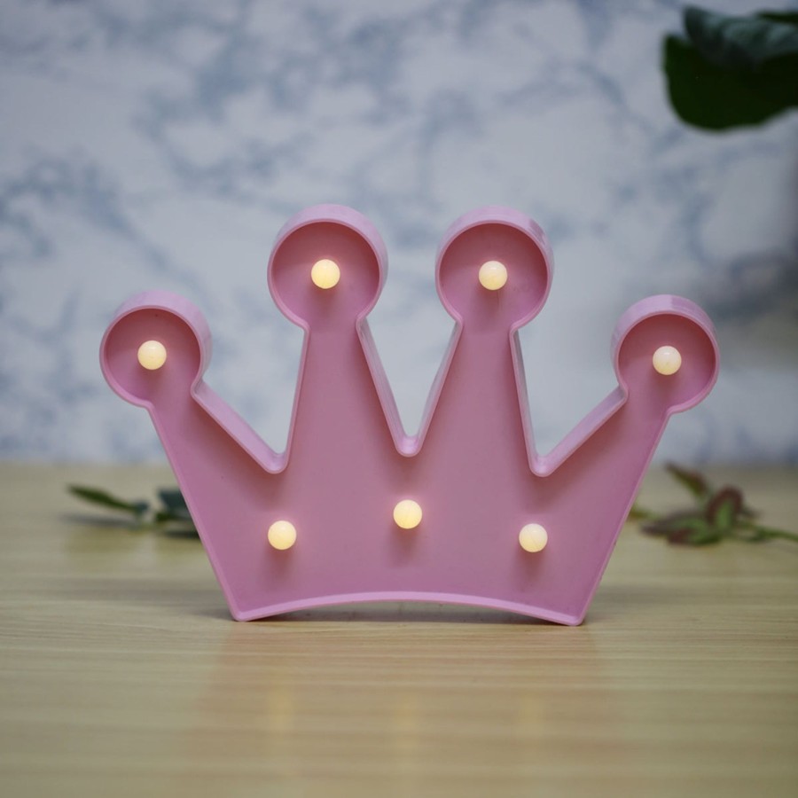 Kids Wonderland | Crown Led Wall Light-Pink For Kids Room Night Light (Hole At The Back)