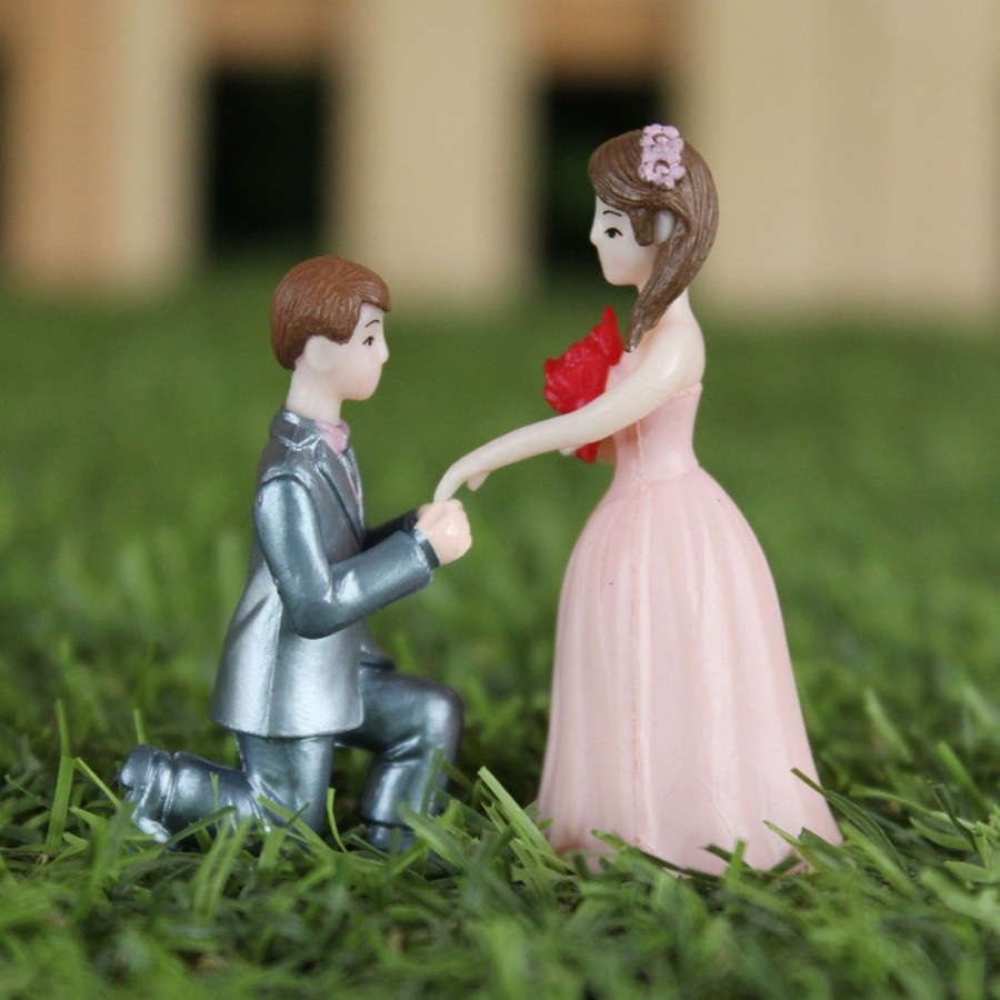 Miniature Fairy Garden Wonderland | Miniature Toys : (2 Pc/Set) Boy Proposing A Girl Couple