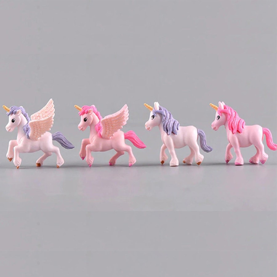 Miniature Fairy Garden Wonderland | Miniature Toys : (Set Of 4) Unicorns For Fairy Garden Accessories