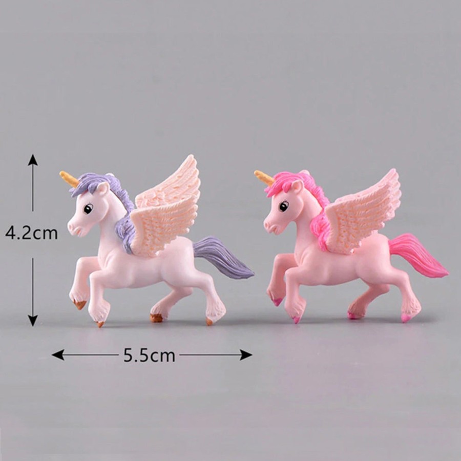 Miniature Fairy Garden Wonderland | Miniature Toys : (Set Of 4) Unicorns For Fairy Garden Accessories