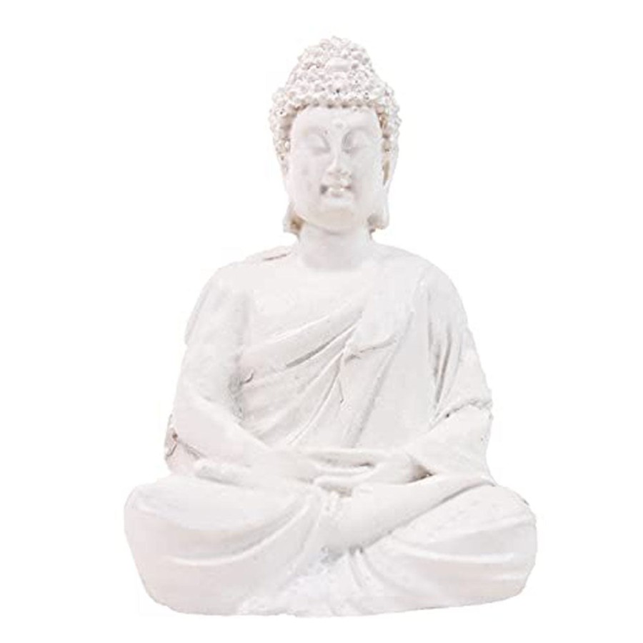 Garden Decor Wonderland Buddha And Monk Statue | Small Buddha Statue For Home Decoration (White)