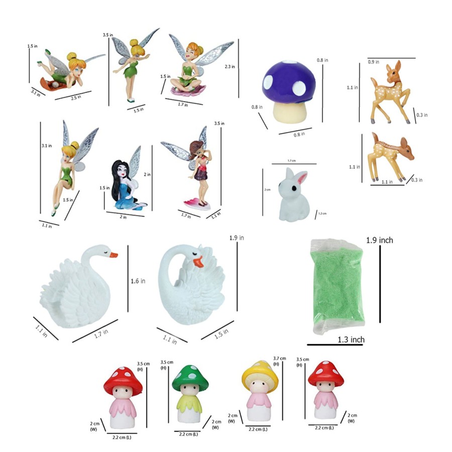 Miniature Fairy Garden Wonderland | Miniature Toys : (Set Of 19) Miniature Combo (Garden Diy Kit)